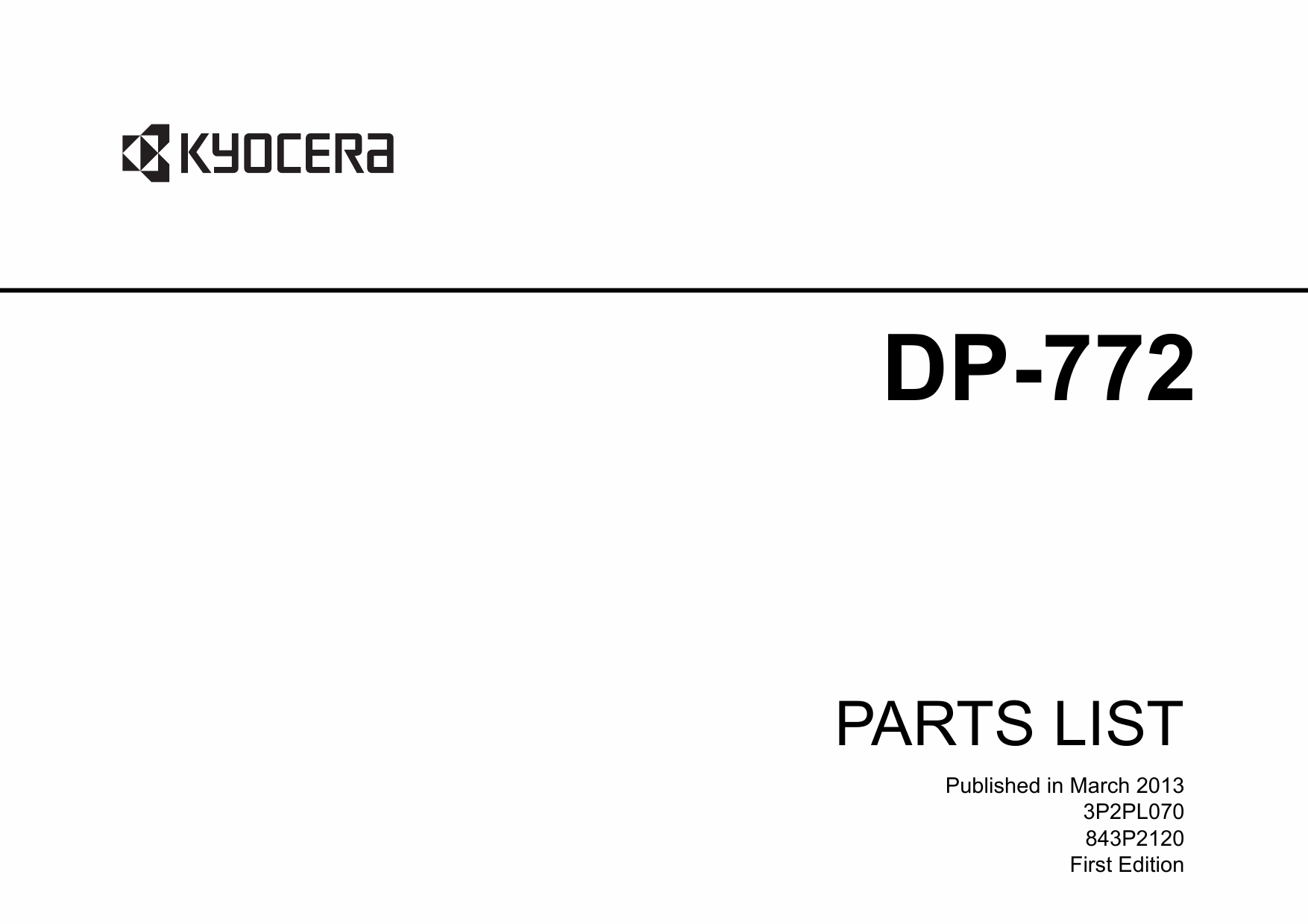 KYOCERA Options DP-772 Parts Manual-1